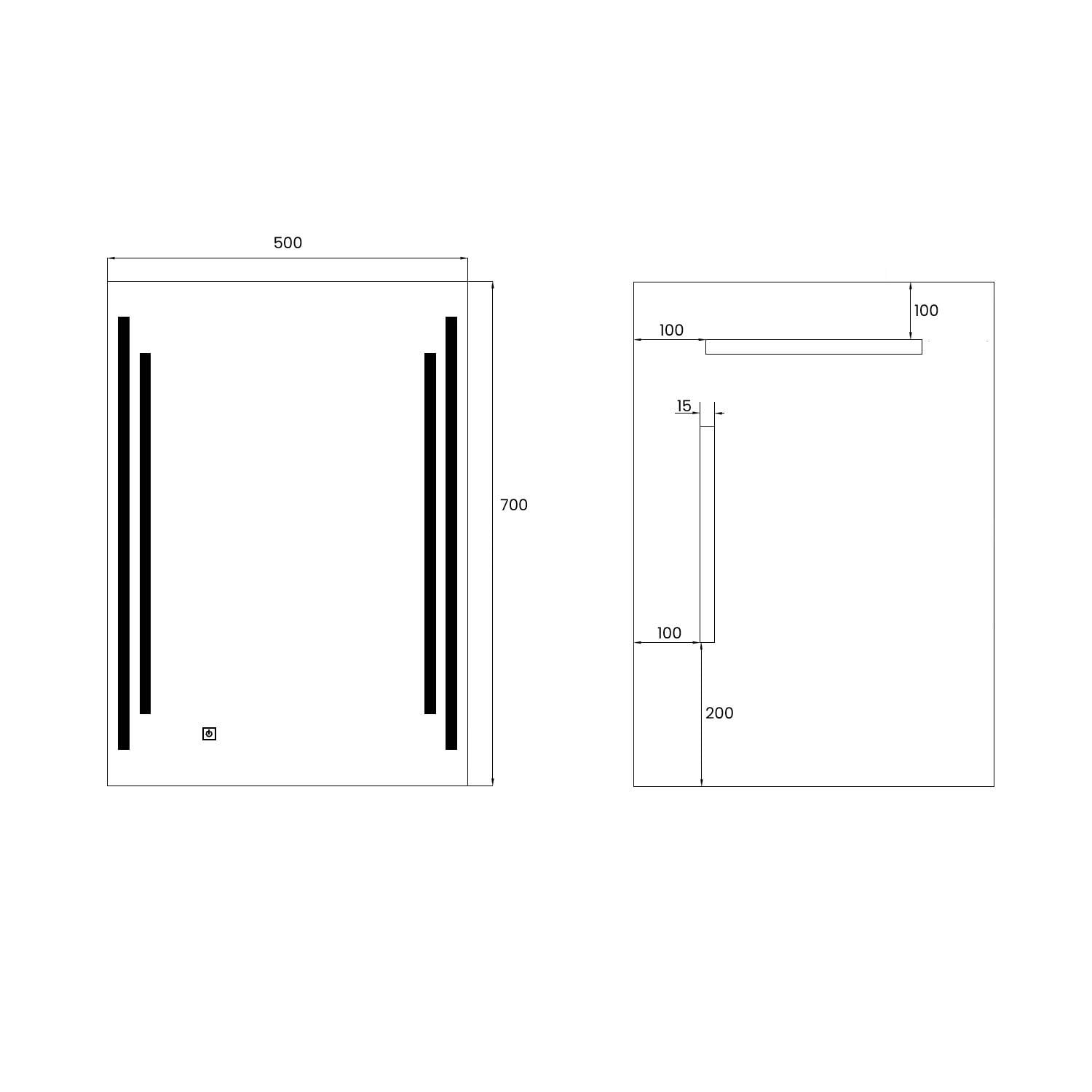 LED Badspiegel 70x50 cm „Taif“ mit Beleuchtung & Antibeschlag – CCT IP44 – Abmessungen & Details