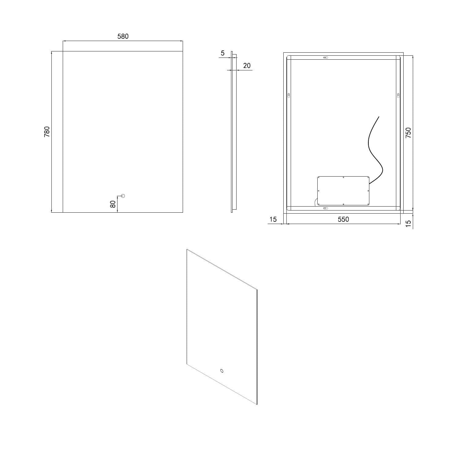 LED Badspiegel 78x58 cm „Medium Mason“ mit Beleuchtung & Touch – IP44 – Beleuchtung & Anwendung