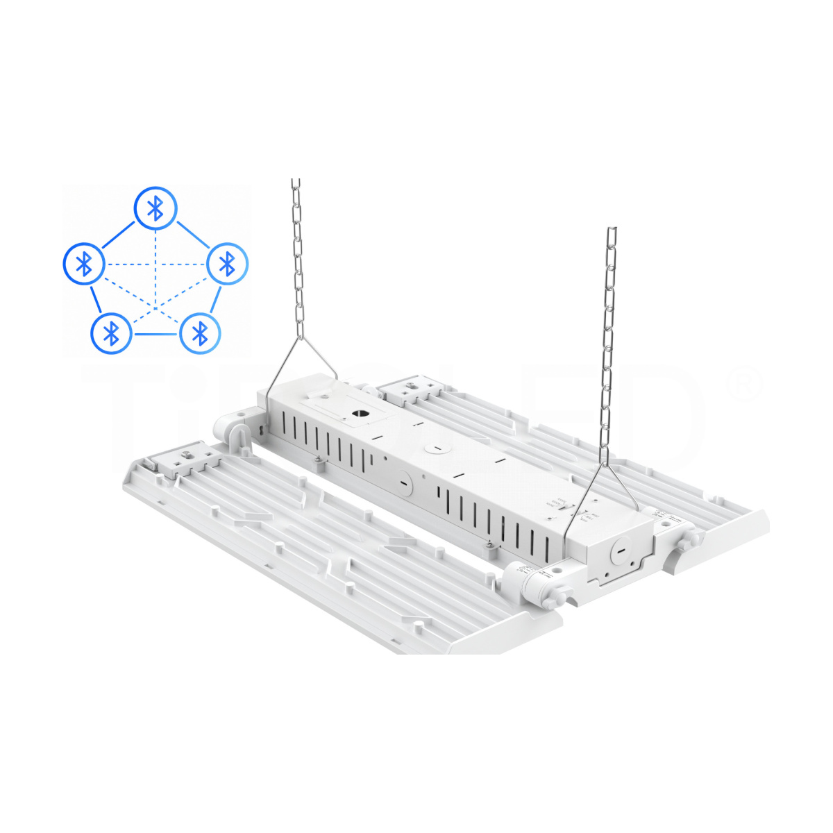 LED Hochregalleuchte Smart-Wing Bluetooth-Mesh Leistung & CCT einstellbar max. 30.000lm 200W IP20